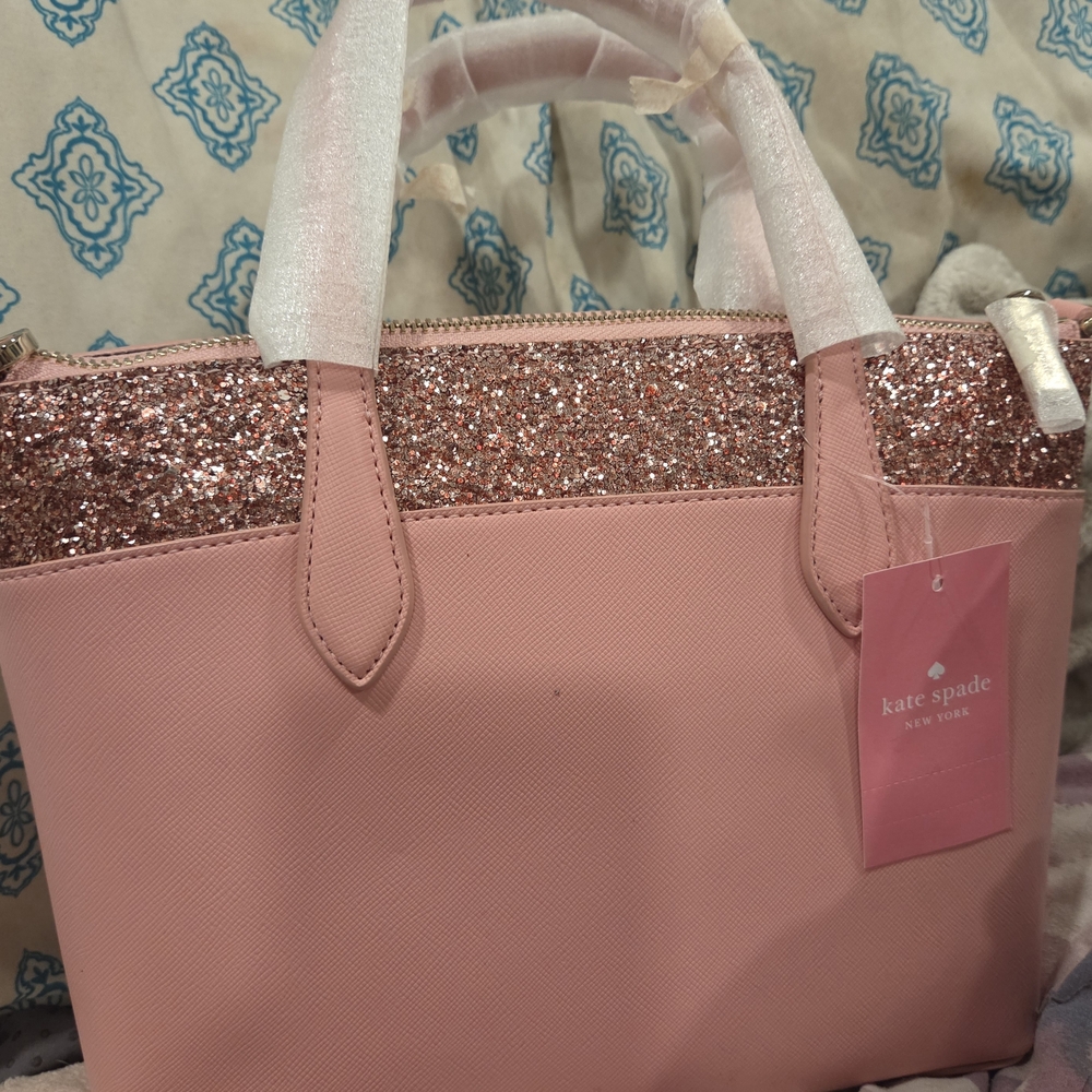 Kate Spade Pink Tote with Glitter Detail
